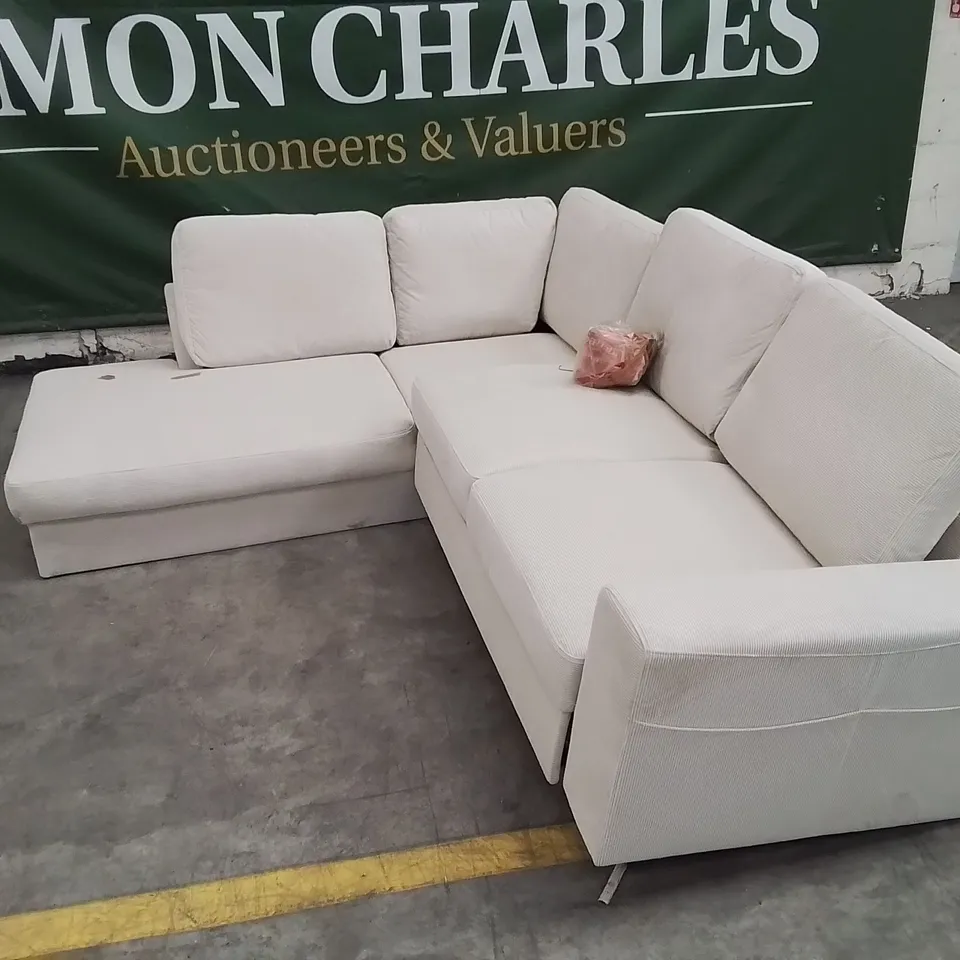 QUALITY DESIGNER LOFTY LILLEY CORNER SOFA BED -CREAM-