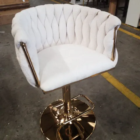 AZELIA SWIVEL UPHOLSTERED ADJUSTABLE HEIGHT COUNTER STOOL WITH METAL FRAME