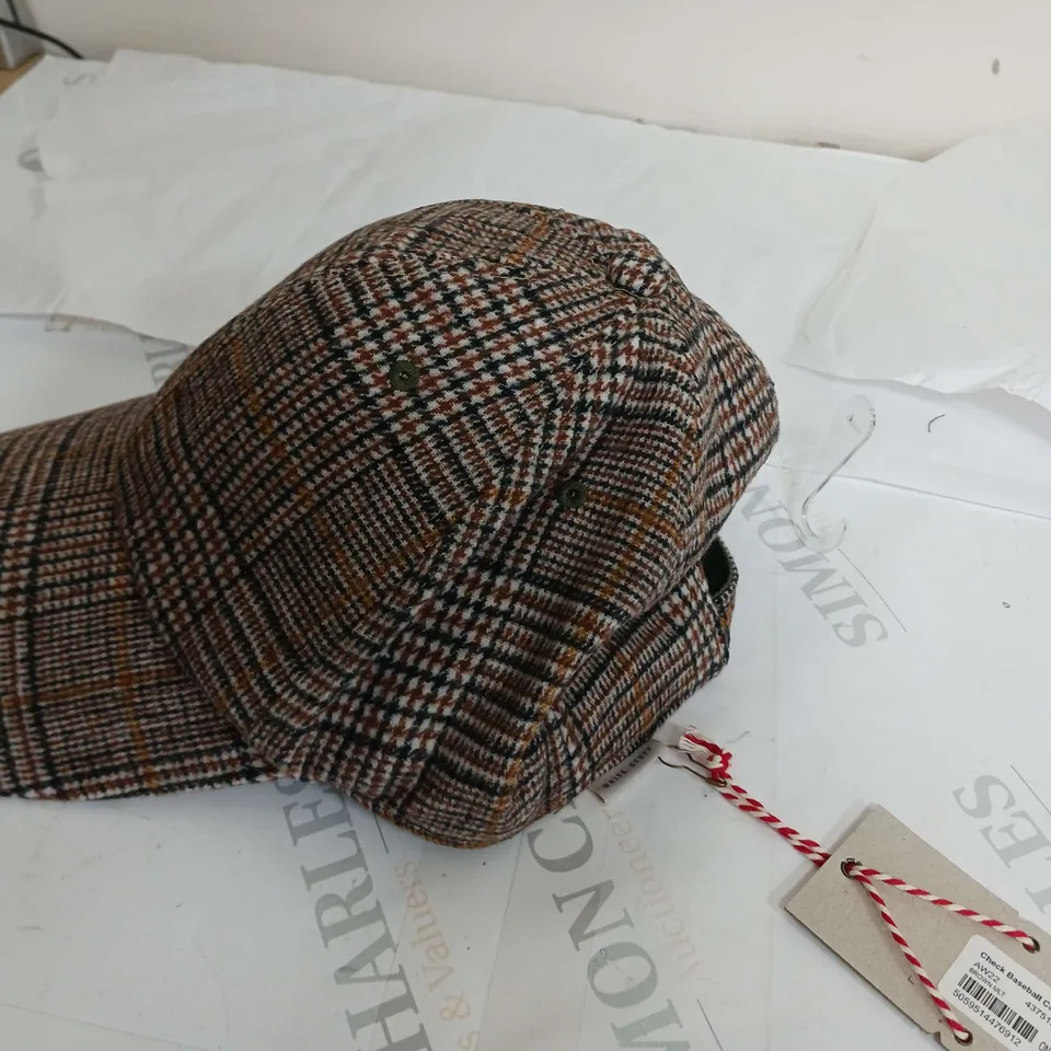 WHITESTUFF CHECK BASEBALL CAP BROWN ONE SIZE