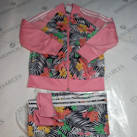 GIRLS FLORAL PATTERN ADIDAS ORIGINAL TRACKSUIT SIZE 2-3 YEARS