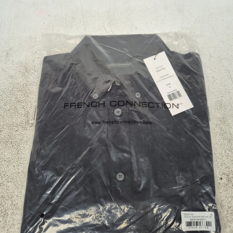 FRENCH CONNECTION SHIRT – SOLID MARINE/MID BLUE – UK SIZE S - 2 IN PACK