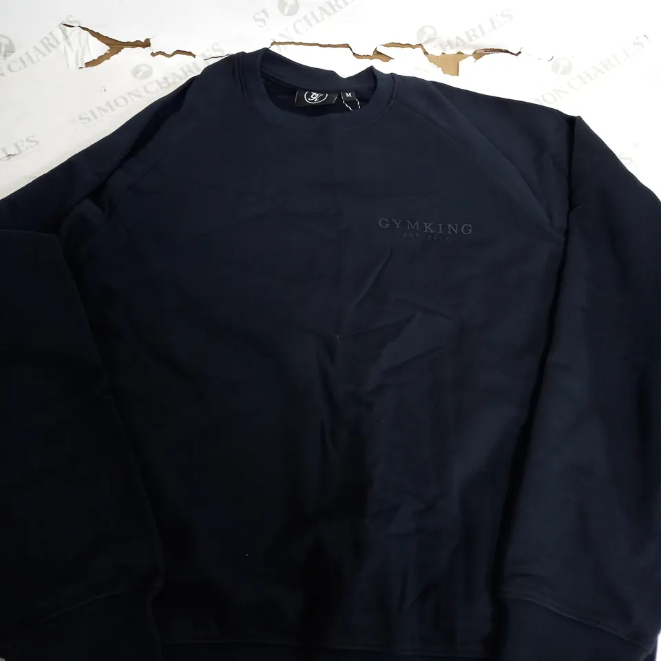 GYM KING EST LEGACY CREW NAVY JUMPER - M