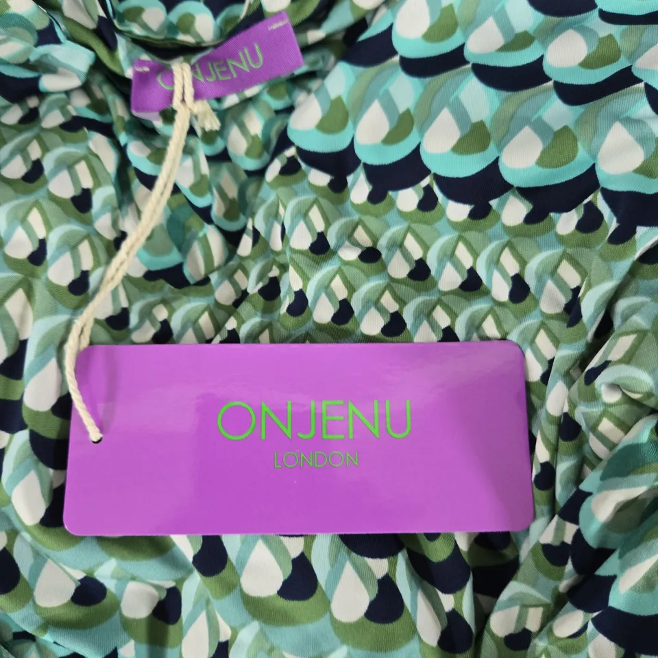 ONJENU LONDON ESME MIDI DRESS BALEAR GREEN – UK14