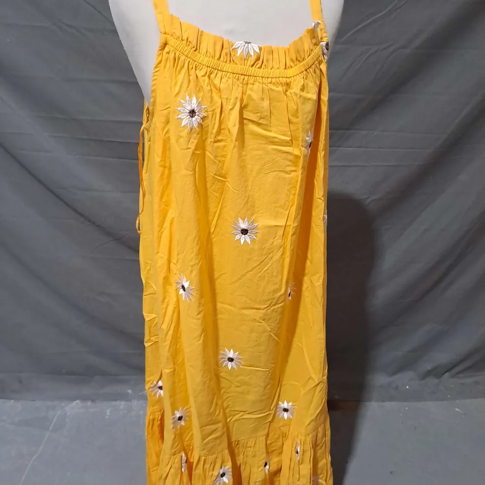 MONSOON SABINE MIDI DRESS IN YELLOW SIZE L