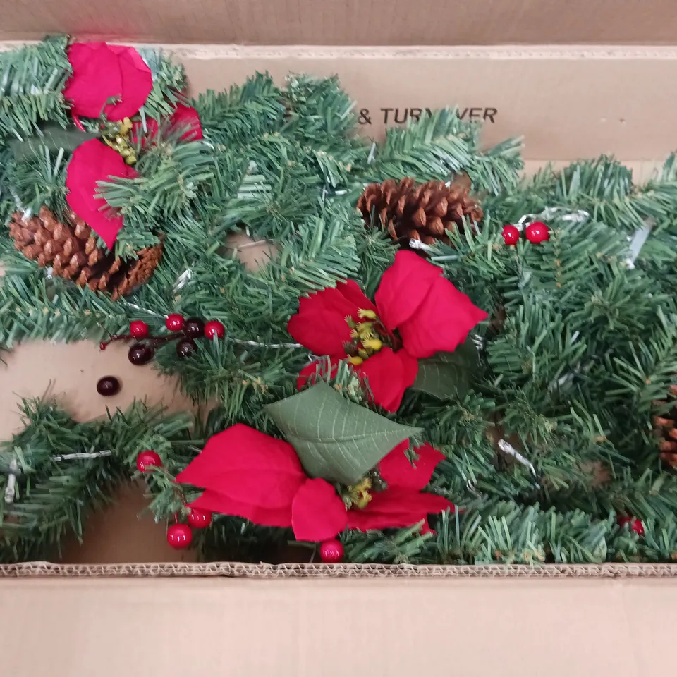 BOXED RED POISETTA PRE LIT 6FT GARLAND