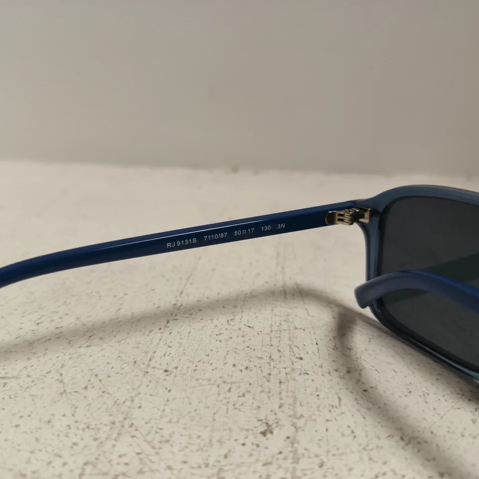 RAY-BAN BLUE PLASTIC-FRAME SUNGLASSES, MODEL RJ913IS