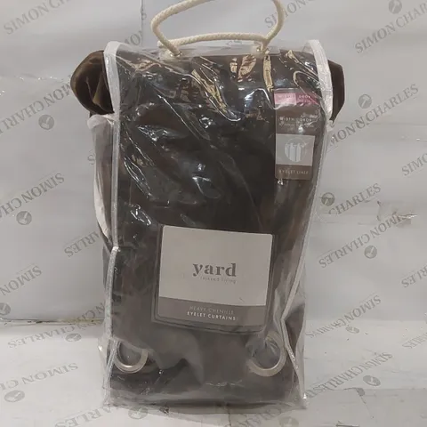 BAGGED HEAVY CHENILLE ROOM DARKENING EYELET CURTAINS - 229 x 229cm