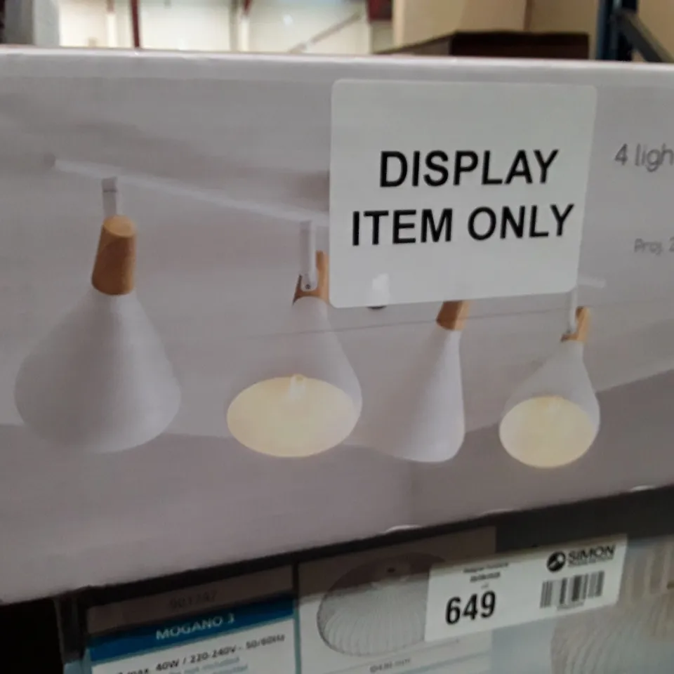 BOXED DUNELM ELEMENTS WOLSTON 4 LIGHT SEMI FLUSH SPOTLIGHT BAR - WHITE