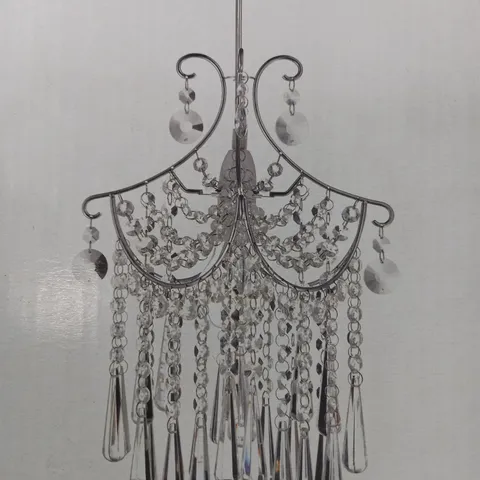 NOUVEAU CHANDELIER, SWAG NON ELECTRIC POLISHED CHROME