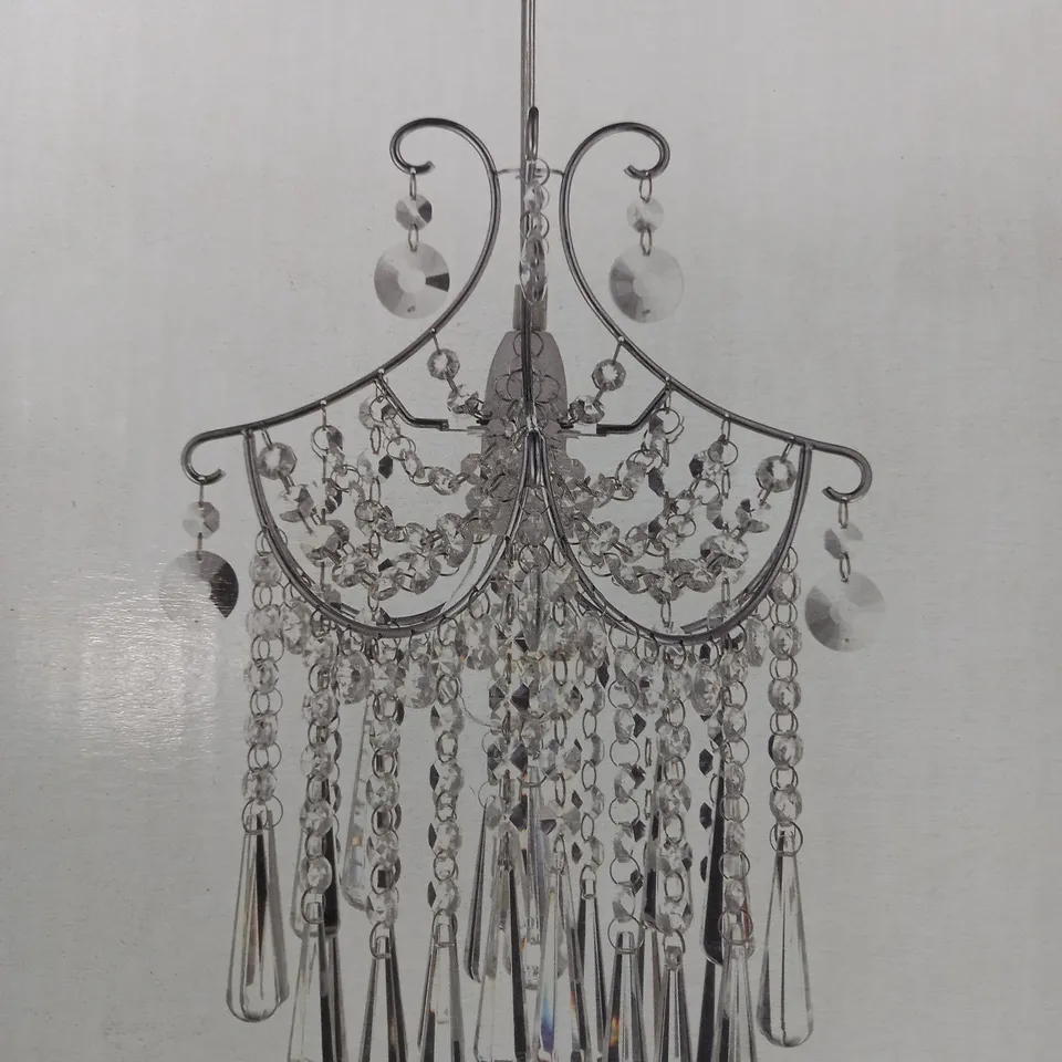 NOUVEAU CHANDELIER, SWAG NON ELECTRIC POLISHED CHROME 