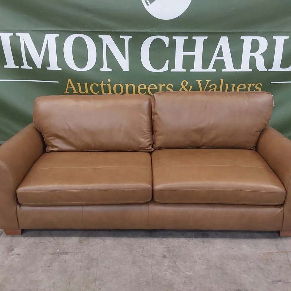 BAILEY 4 SEATER LEATHER SOFA - TAN RRP £949
