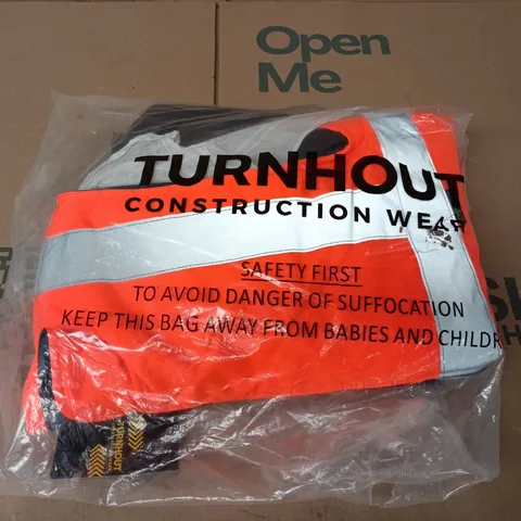 BAGGED TURNOUT MENS HI VIS TWON TONE BODYWARMER IN ORANGE/NAVY - SMALL