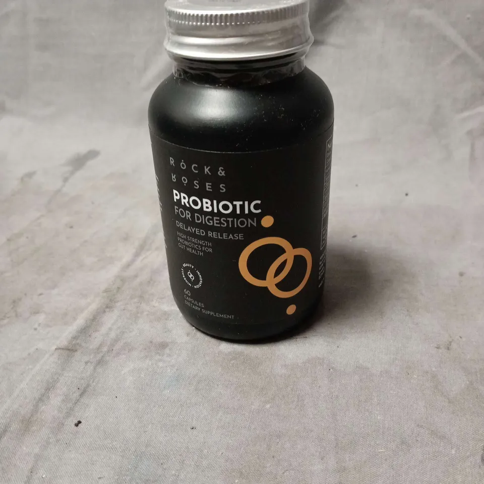 ROCK AND ROSES PROBIOTIC FOR DIGESTION DELAYED RELEASE 60 CAPSULES DIETARY SUPPLEMENT GUT HEALTH