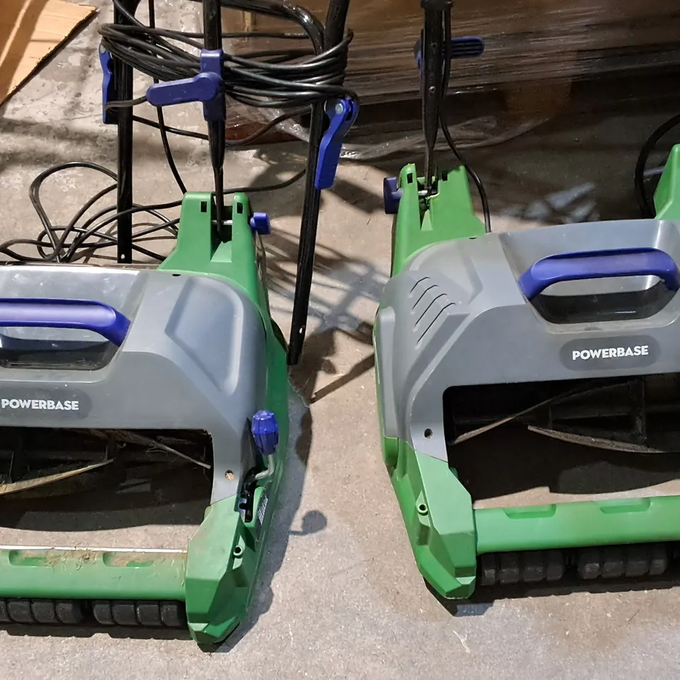 LOT OF 5 UNBOXED POWERBASE GARDEN APPLIANCES TO INCLUDE ROTARY AIRERS, PRESSURE WASHER AND STRIMMERS