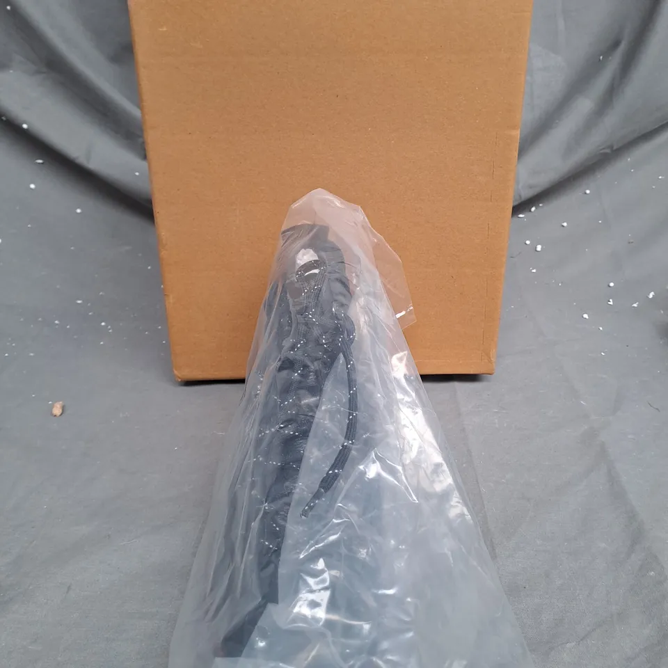 BOXED PAIR OF PURE BLACK LEATHER HIKING BOOTS SIZE 6