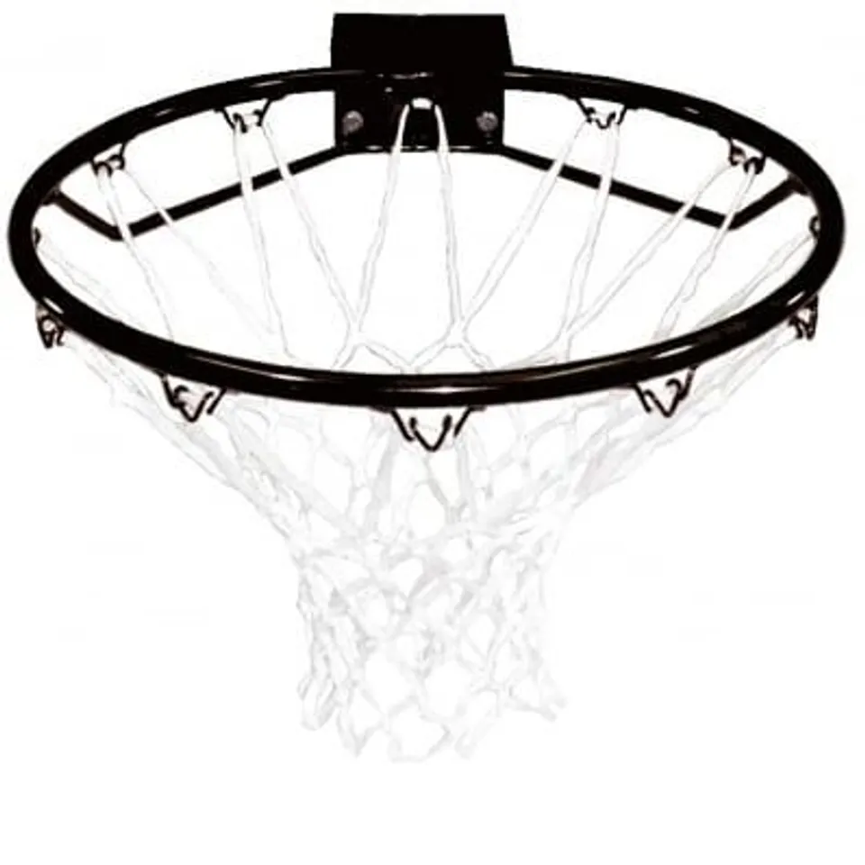 BOXED OYPLA HEAVY DUTY WALL MOUNTED FULL SIZE BLACK BASKETBALL HOOP RIM AND NET