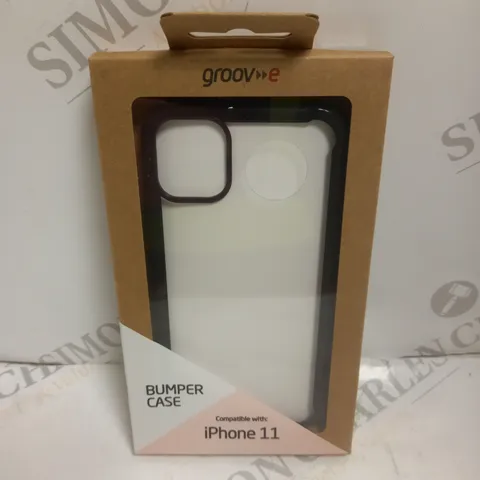 BOX OF 100 BRAND NEW GROOV-E IPHONE 11 BUMPER PHONE CASES IN BLACK