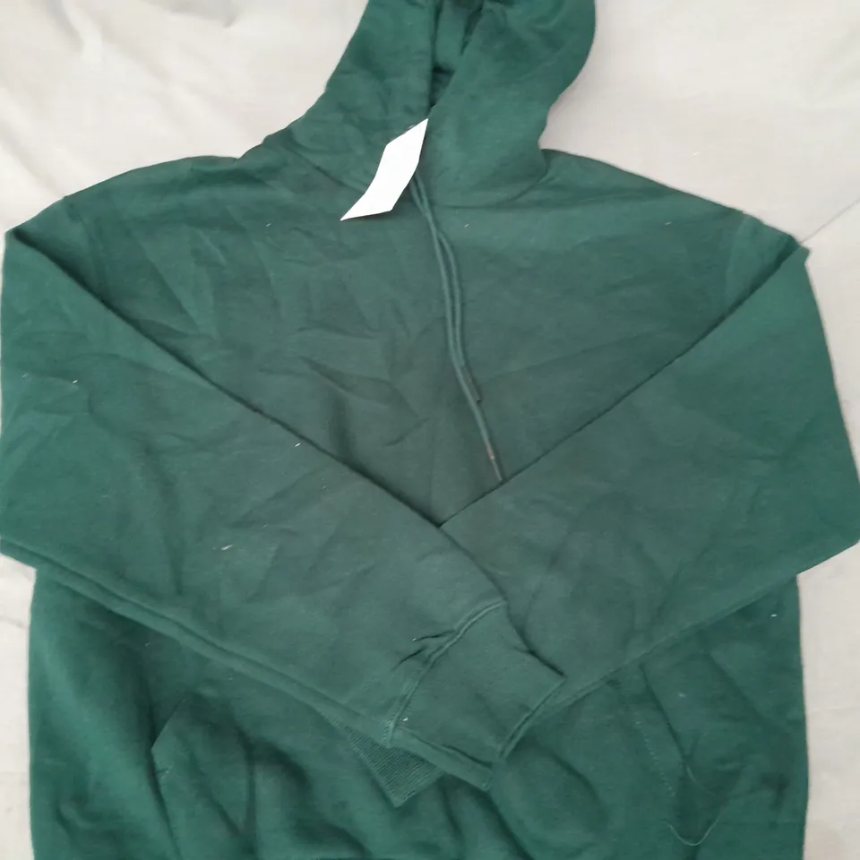 BERSHKA HOODIE IN DARK GREEN SIZE MEDIUM