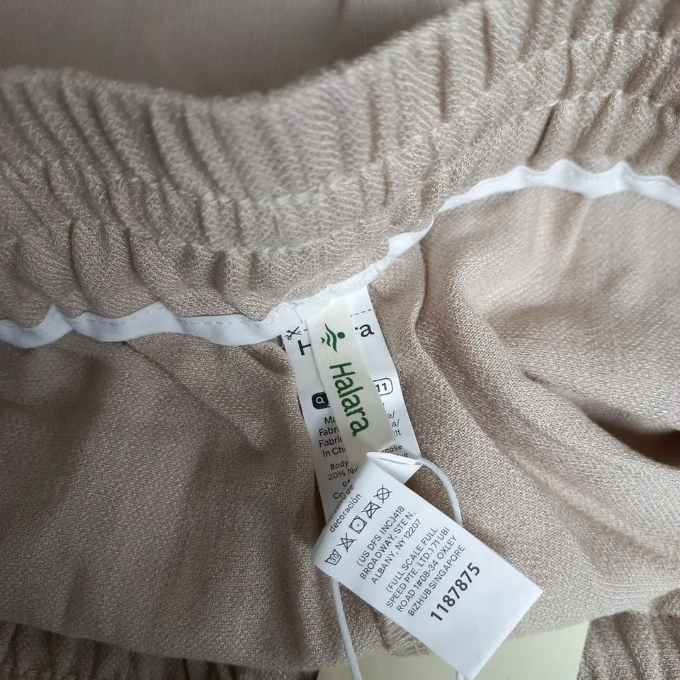 HALARA WOMEN'S LOUNGE TROUSERS – M PETITE (BEIGE)