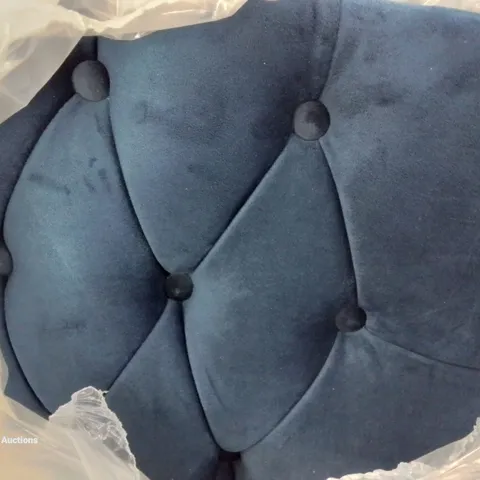 DESIGNER BUTTON BACK VELVET DOUBLE HEADBOARD IN NAVY