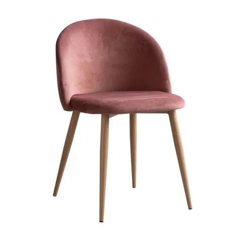 BOXED NAMSOS UPHOLSTERED DINING CHAIRS PINK (SET OF 2 IN 1 BOX)
