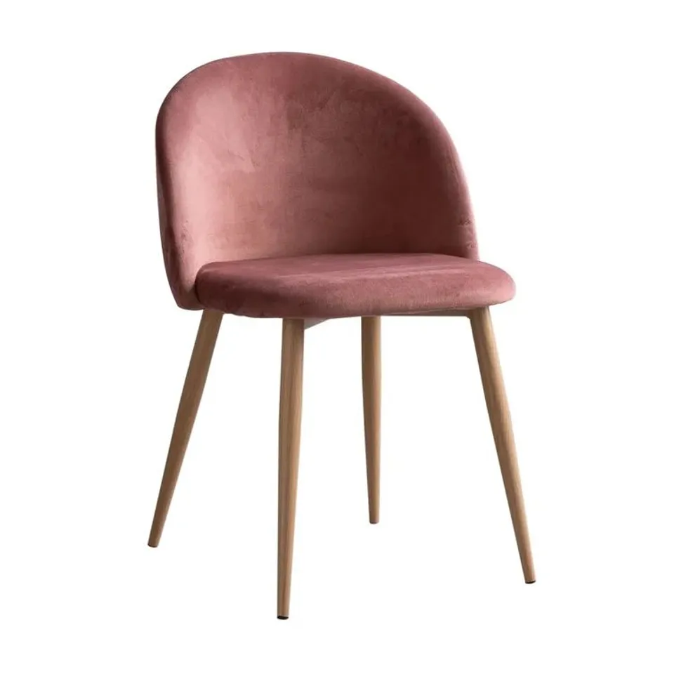 BOXED NAMSOS UPHOLSTERED DINING CHAIRS PINK (SET OF 2 IN 1 BOX)