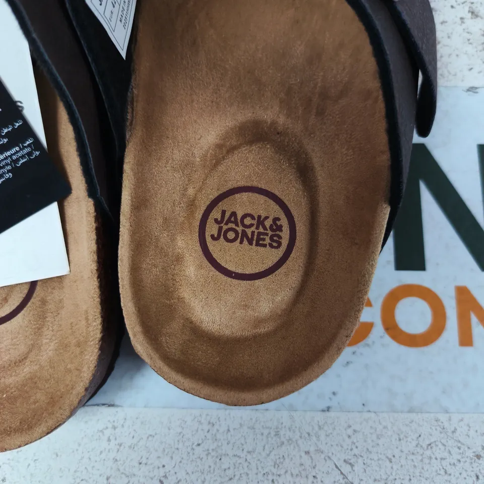 JACK & JONES BROWN LEATHER SANDALS – MEN'S, UK 8
