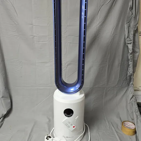 BLISS & BEYOND PURE AIR BLADELESS TOWER FAN – BLUE RING, BOXED