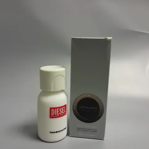 2 ASSORTED MENS BEAUTY PRODUCTS TO INCLUDE VITAMAN AFTER SHAVE BALM 150ML AND DIESEL PLUS PLUS MASCULINE EAU DE TOILETTE 75ML