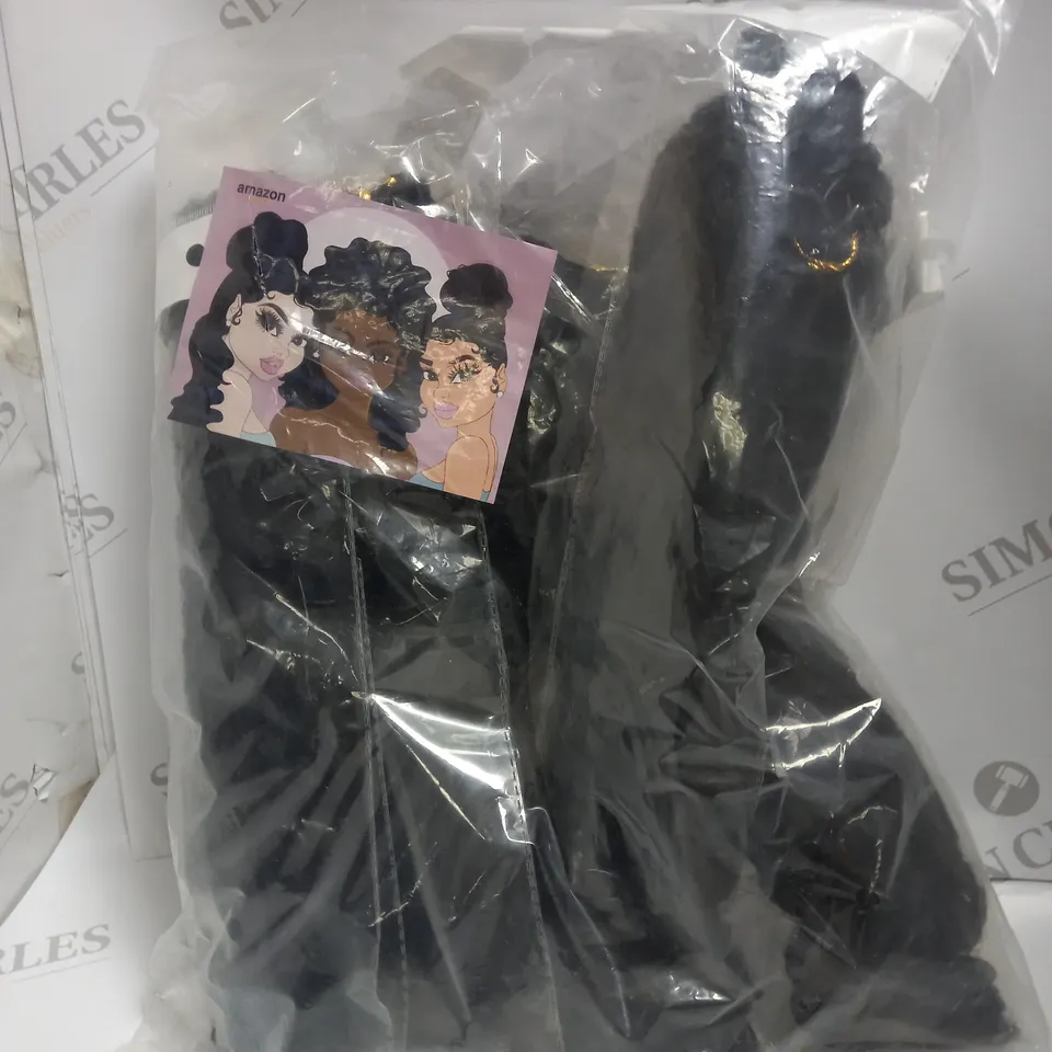 BAG TO CONTAIN APPROX. 6 X FAUX WOMEN'S BLACK BRAIDED HAIR 