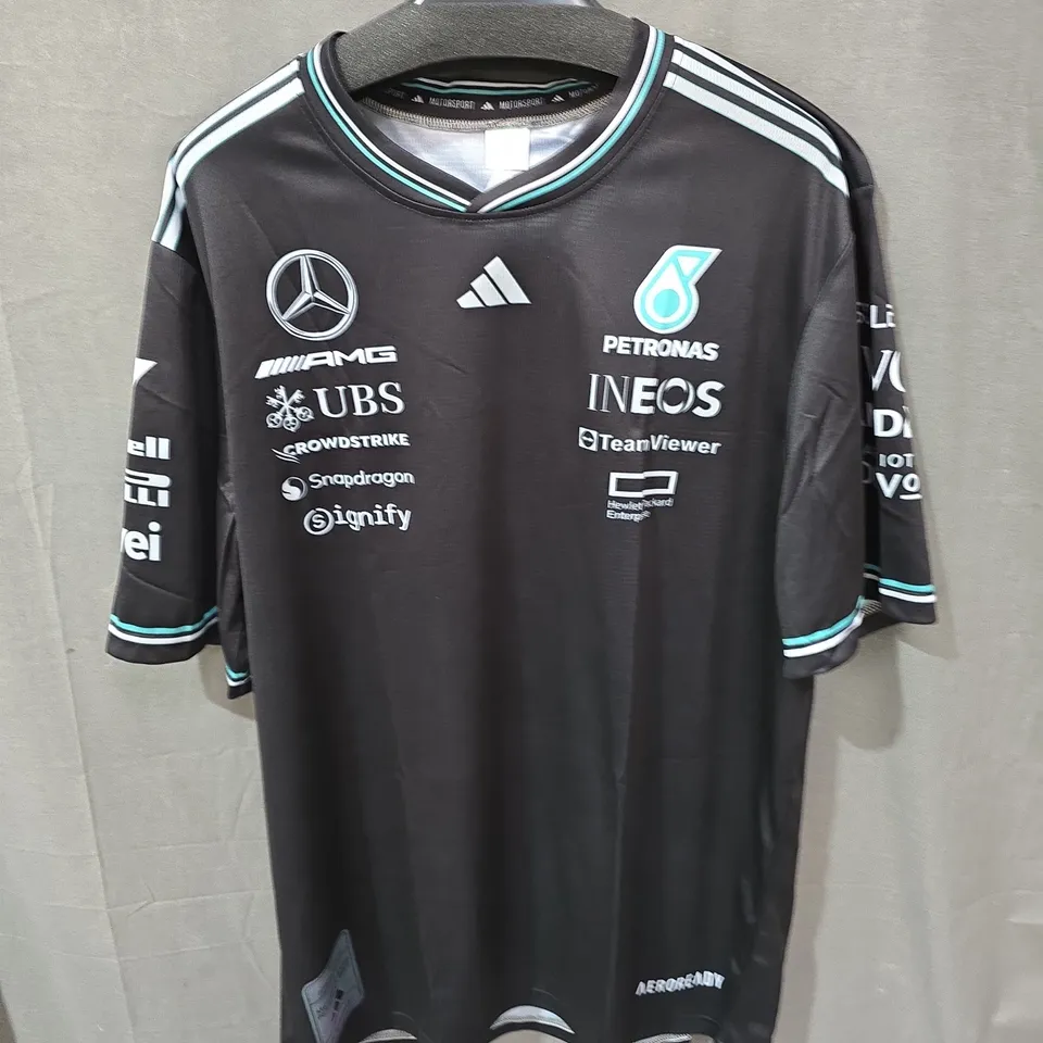 MERCEDES AMG PETRONAS F1 TEAM JERSEY – BLACK, SHORT SLEEVE