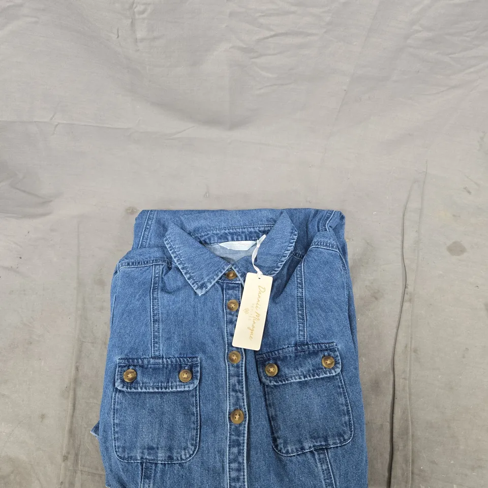 DANNII MINOGUE PETITES DENIM SHIRT TOP – BLUE UK 10P