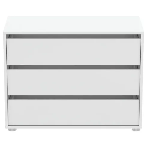 BOXED CHUTE 3 DRAWER BEDSIDE TABLE IN WHITE (1 BOX)