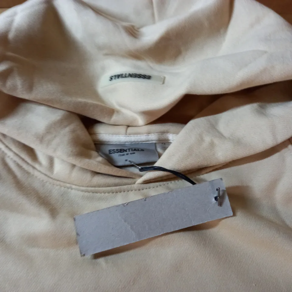 ESSENTIALS CREAM HOODIE - M