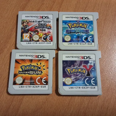 LOT OF 4 UNBOXED NINTENDO SWITCH GAMES TO INCLUDE POKEMON ULTRA SUN, POKEMON Y AND SUPER SMASH BROTHERS