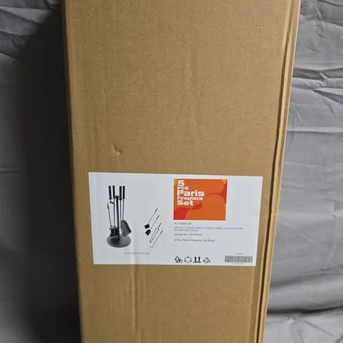 PARIS FIREPLACE SET – 5-PIECE, BLACK