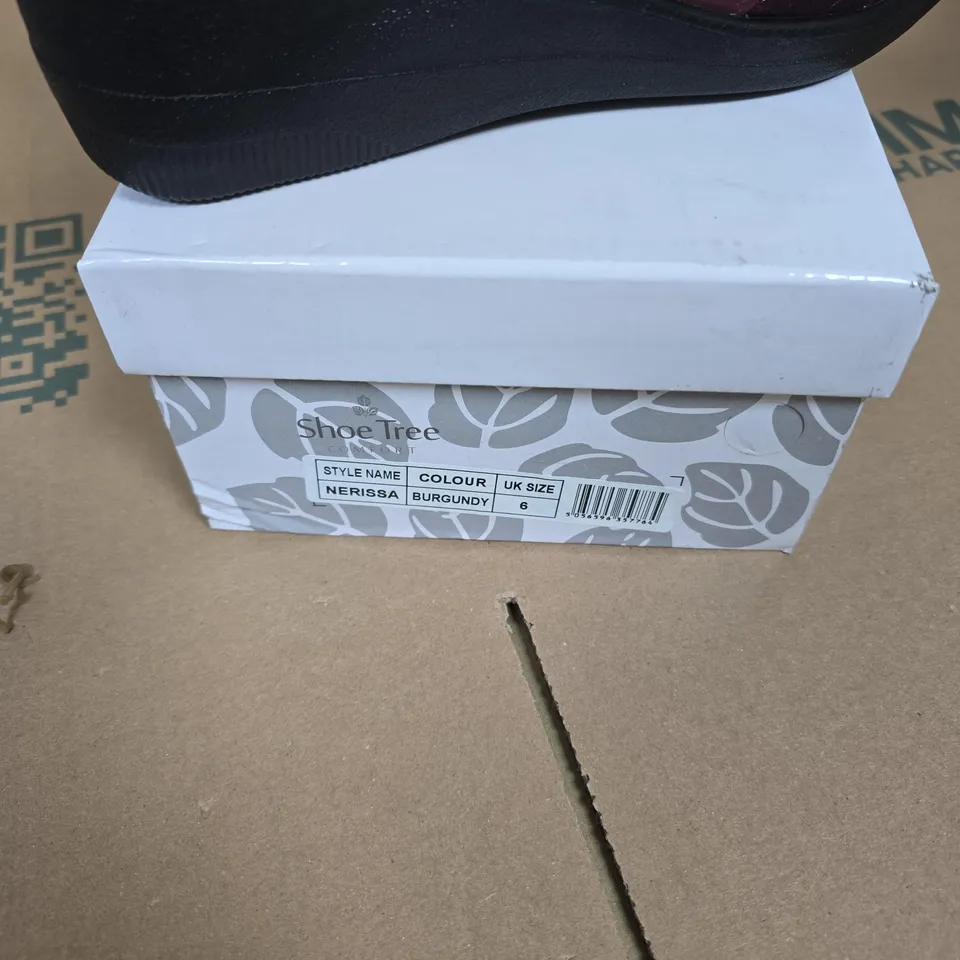 SHOE TREE NERISSA BURGUNDY WOMEN’S SHOES, UK SIZE 6