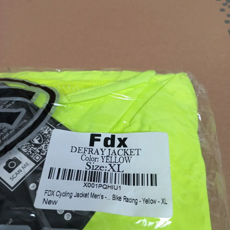 FDX DEFRAY JACKET - MEN'S CYCLING JACKET, NEON YELLOW, UK XL 