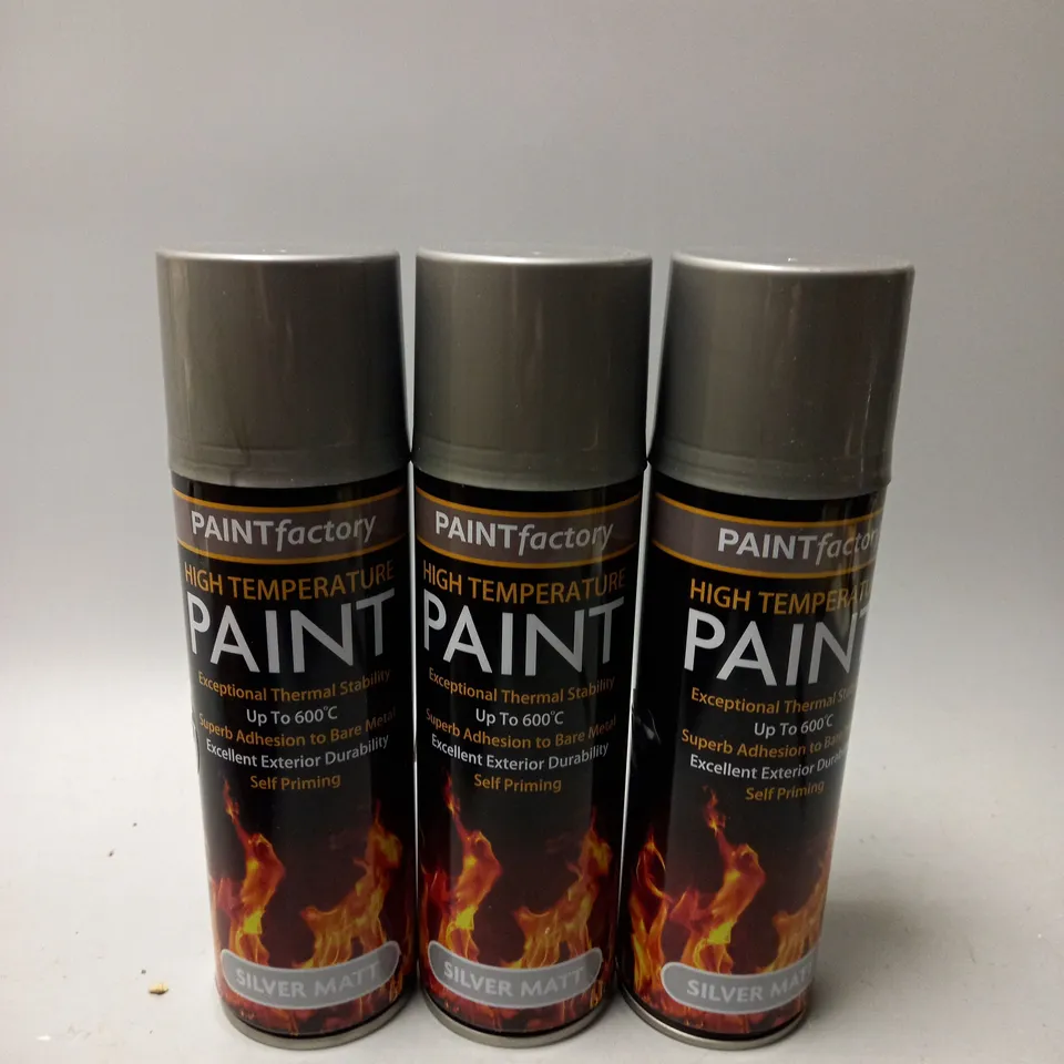 BOX OF 24 PAINT FACTORY HIGH TEMP PAINT IN SILVER MAT 