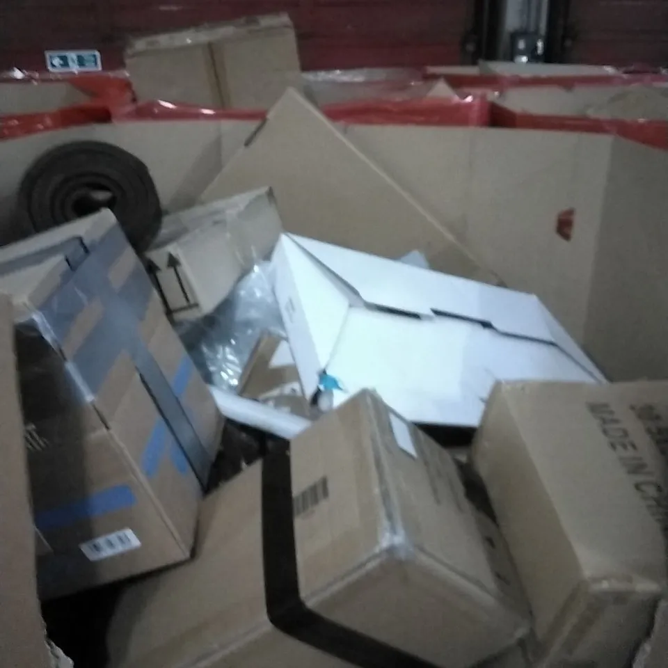 PALLET OF HOUSEHOLD ITEMS TO INCLUDE DOOR DRAFT STOPPER,CEILING, KITCHEN FAUCET, DARTS SET AND OTHER ASSORTED ITEMS...