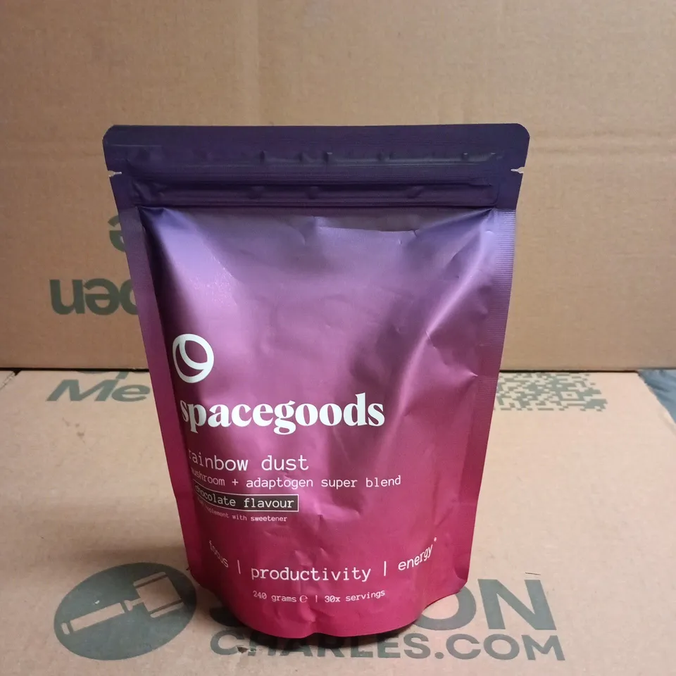 SPACEGOODS RAINBOW DUST – MUSHROOM + ADAPTOGEN SUPER BLEND, CHOCOLATE FLAVOUR 240G