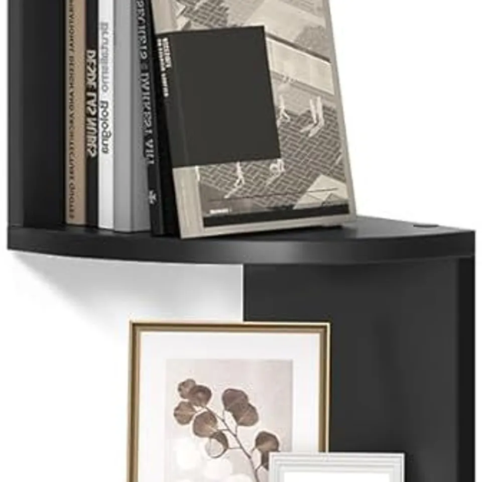 BOXED VASAGLE 5-TIER CORNER SHELF, DISPLAY FLOATING SHELF