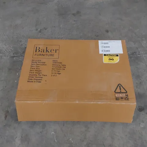 BOXED BAKER FURNITURE DRESSING TABLE PARTS (1 BOX, INCOMPLETE BOX 2 OF 2 ONLY)