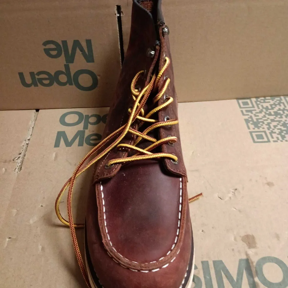 PAIR OF SL-SAINT LEATHER BOOTS – BROWN, UK 10.5 