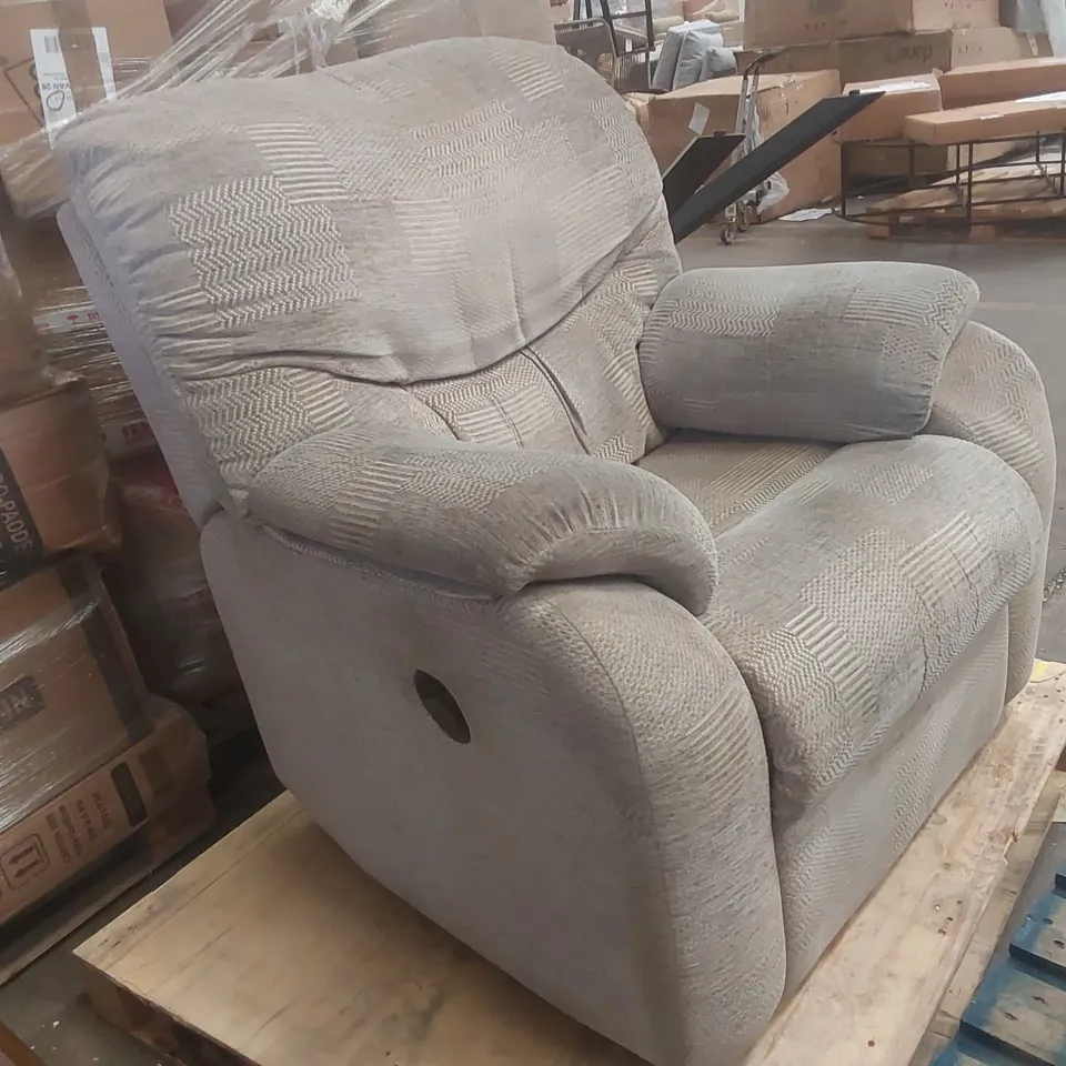 DESIGNER FABRIC UPHOLSTERED ELECTRIC RECLINING ARMCHAIR