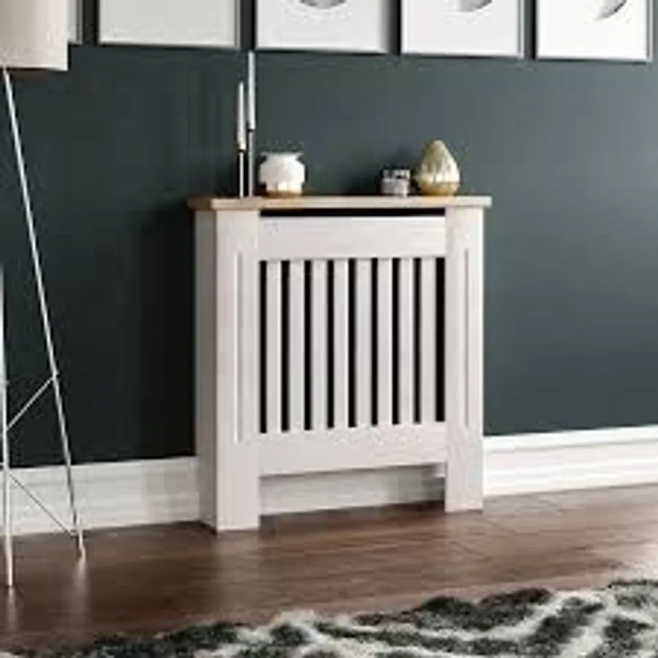 BOXED VIDA DESIGNS ARLINGTON SMALL RADIATOR COVER - WHITE & OAK