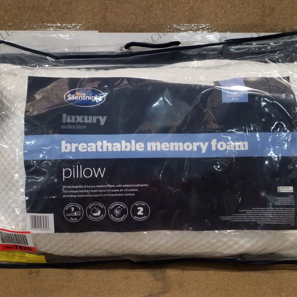 BAGGED SILENTNIGHT BREATHABLE MEMORY FOAM CRUMB PILLOW