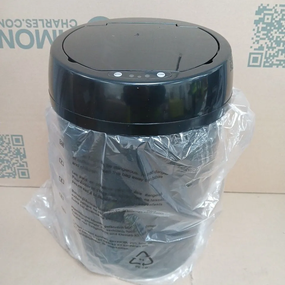 BOXED BLISS & BEYOND MOTION SENSOR SMART TRASH BIN IN BLACK