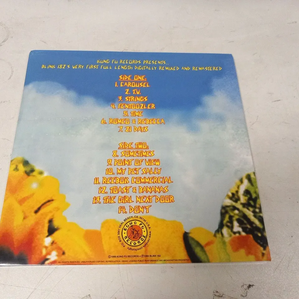 BLINK 182 LIMITED EDITION BLUE AND WHITE HAZE VINYL BUDDHA LP