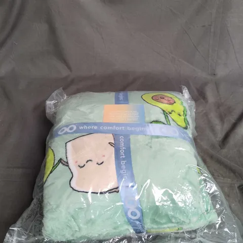 OODIE – MINT GREEN WITH CARTOON PRINT (UNOPENED IN PACKAGING)